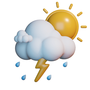 3d weather icon day with rain png