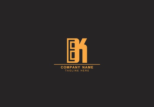 BK or KB minimal logo vector