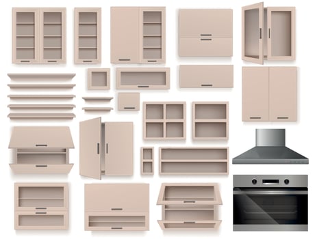 Kitchen Furniture Elements Set vector