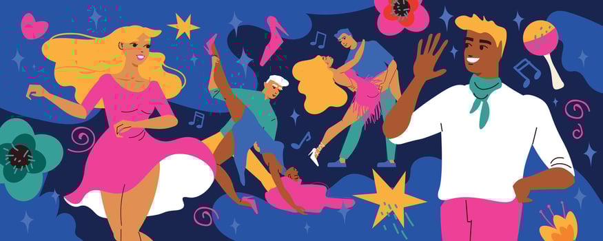 Latin Dance Couple Composition vector