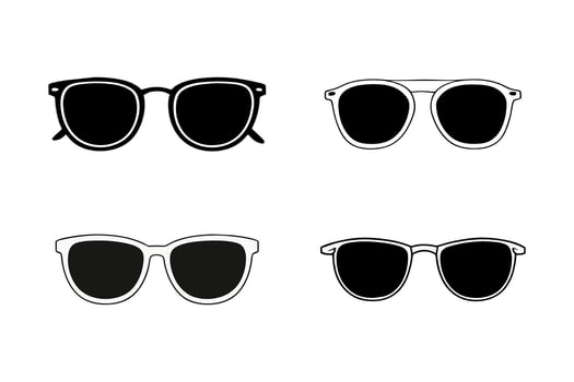 Sunglasses set. Cool vector isolated glasses.
