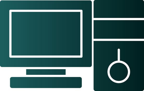 Desktop computer Vector Icon Design