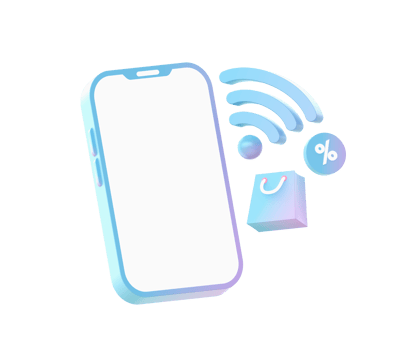 3d render of Gradient online shopping illustration icons for web social media ads designs png
