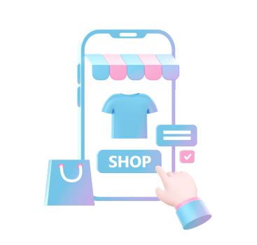 3d render of Gradient shopping and buying online on smartphone illustration icons for UI UX png