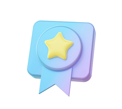 3d render of Gradient favorite star badge illustration icons for web social media ads designs png