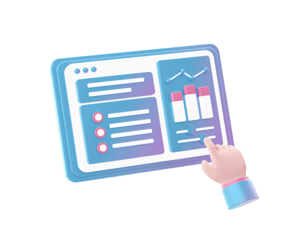 3d render of Gradient infographic chart illustration icons for web social media ads designs png