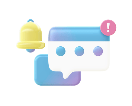 3d render of Gradient chat bubble notification illustration icons for UI UX web mobile apps social media ads designs png