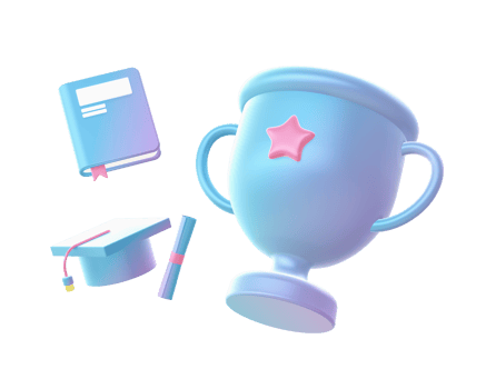 3d render of Gradient education illustration icons for web social media ads designs png