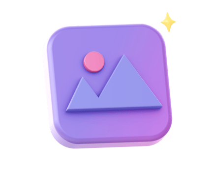 3d render of purple picture image photo side icon for UI UX web mobile apps social media ads design png