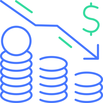 Decrease money line icon png