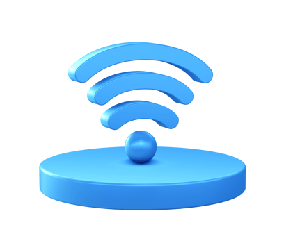 3d illustration icon of Wifi internet network hotspot with circular or round podium png