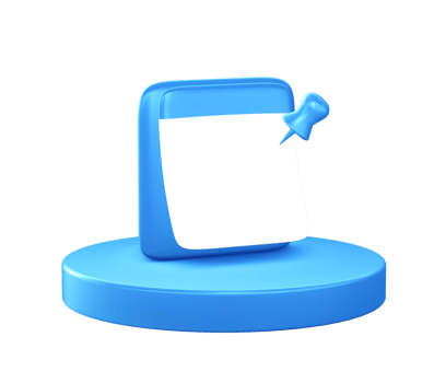 3d illustration icon of Reminder note Paper with circular or round podium png