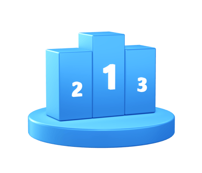 3d illustration icon of Winner ranking with circular or round podium png