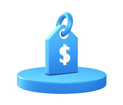 3d illustration icon of Price tag with circular or round podium png