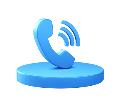3d illustration icon of Phone Call with circular or round podium png