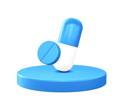 3d illustration icon of health medicine podium with circular or round podium png