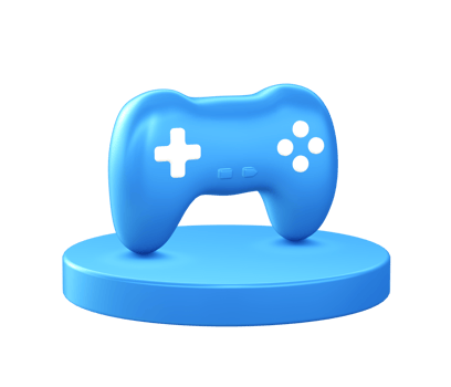 3d illustration icon of Game controller with circular or round podium png