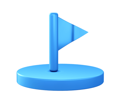 3d illustration icon of Flag with circular or round podium png
