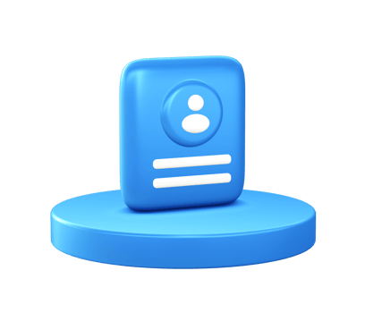 3d illustration icon of Contact Person with circular or round podium png