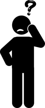 illustration and icon stick figure is confused vector