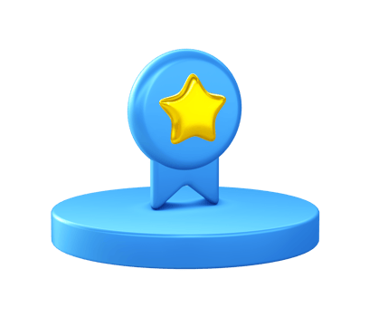 3d illustration icon of Award medal with circular or round podium png