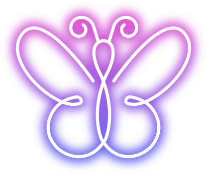 pink butterfly neon animal glow light icon element illustration png