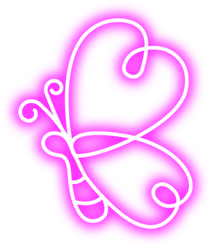 pink butterfly neon animal glow light icon element illustration png