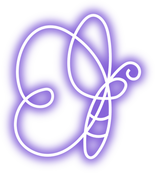 purple butterfly neon animal glow light icon element illustration png