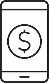 Mobile banking line icon vector