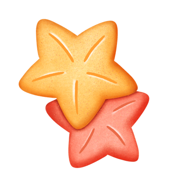 Cute starfish in biscuit shape png