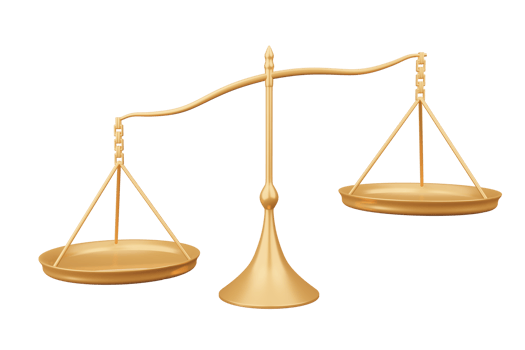 Gold unbalanced balance scale investment financial business and law concept png