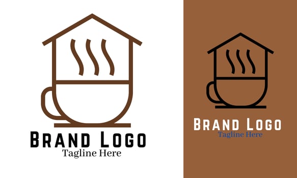 Coffee logo design vector illustration, brand identity emblem