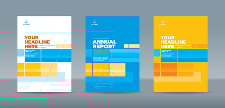 Abstract random transparent rectangle with white, cyan and orange background. A4 size book cover template for annual report, magazine, booklet, proposal, portfolio, brochure, poster vector