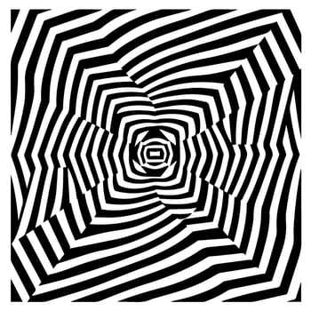 optical illusion, black and white spiral, abstract vector icon