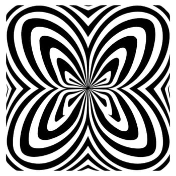 optical illusion, black and white spiral, abstract vector icon