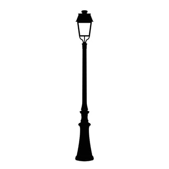 Street Post Silhouette. Black and White Icon Design Elements on Isolated White Background vector