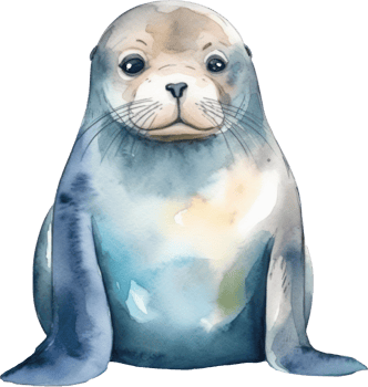 Sealion Watercolor Illustration. png