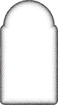 Gothic church window frame. Arches stippled shape. Silhouettes of simple medieval door. png