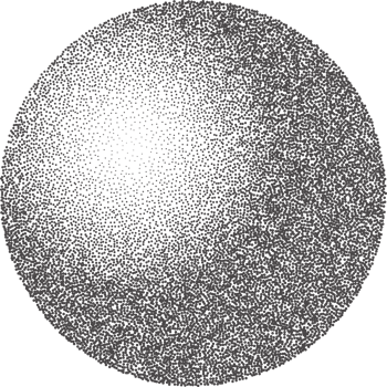Grainy circle with noise dotted texture. Gradient ball with shadow. Abstract planet sphere with halftone stipple effect. png
