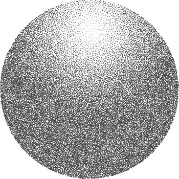 Grainy circle with noise dotted texture. Gradient ball with shadow. Abstract planet sphere with halftone stipple effect. png