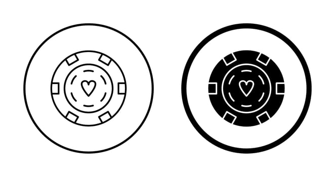 Unique Poker Chips Vector Icon