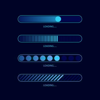 Vector set futuristic loading bar.