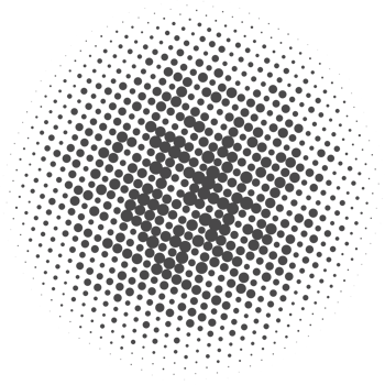 Circle dots with halftone pattern. Round gradient background. Elements with gradation points texture. Abstract geometric shape png