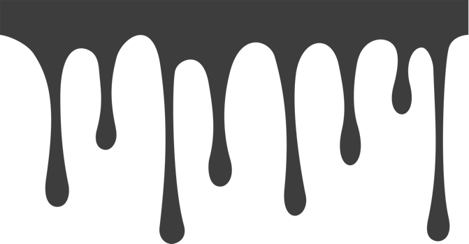 Melted drips shape. Drop flow of black liquid. Sauce chocolate ink splashes png