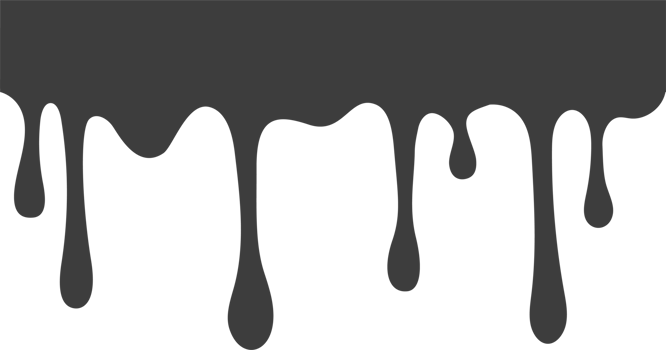 Melted drips shape. Drop flow of black liquid. Sauce chocolate ink splashes png