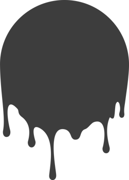 Melted drips round shape. Drop flow of black liquid. Sauce chocolate ink splashes png