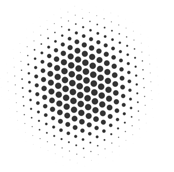 Half tone dotted circle. Round shape with grunge texture. Abstract gradient element png