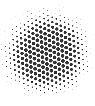 Half tone dotted circle. Round shape with grunge texture. Abstract gradient element png