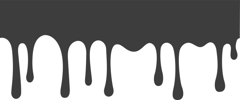 Melted drips shape. Drop flow of black liquid. Sauce chocolate ink splashes png