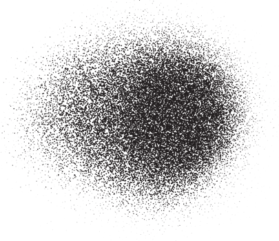 Spray paint circle stain with noise texture effect. Grainy dotted black splash. Grunge ink stipple spot. png